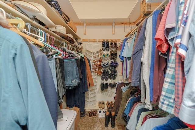 spacious closet featuring carpet floors