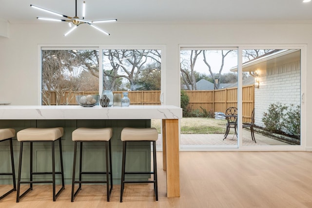 interior space with an inviting chandelier