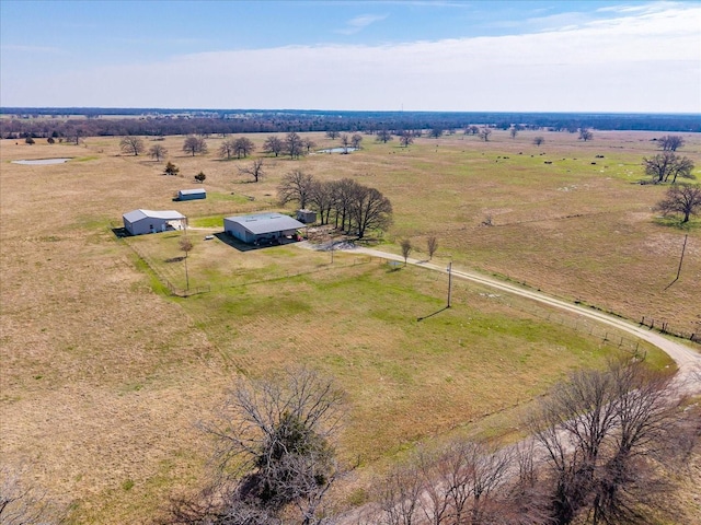 bird's eye view featuring a rural view