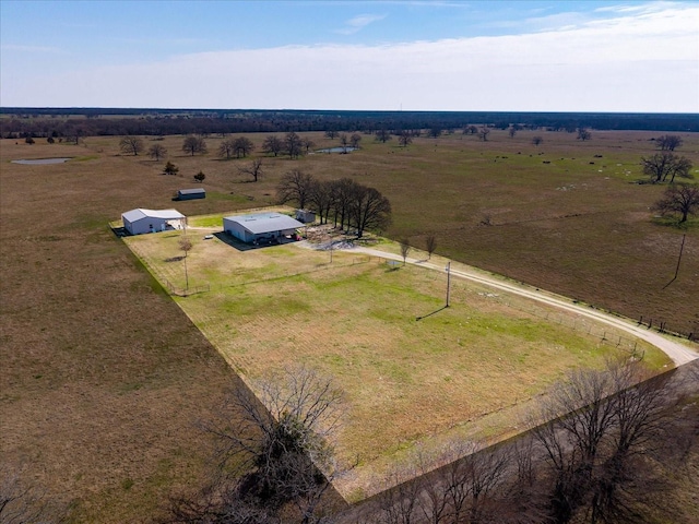 aerial view featuring a rural view