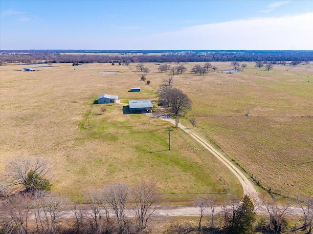 bird's eye view with a rural view