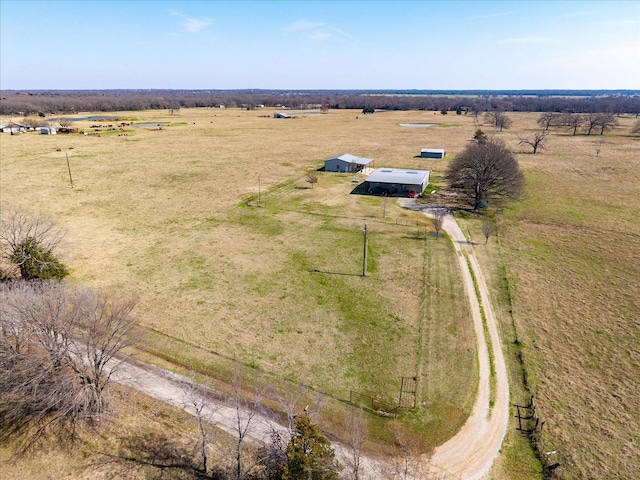 bird's eye view with a rural view