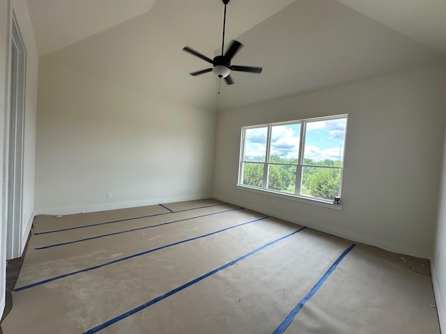 1045 Woodland Rd, Weatherford, TX 76088 - spare room with ceiling fan and high vaulted ceiling