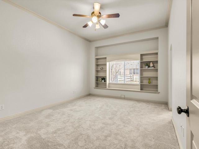 1300 Ruby Lea Ln, Fort Worth, TX 76179 - spare room with carpet flooring, crown molding, and a ceiling fan