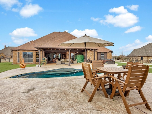 1300 Ruby Lea Ln, Fort Worth, TX 76179 - swimming pool with an outdoor hangout area, a patio area, and outdoor dining space