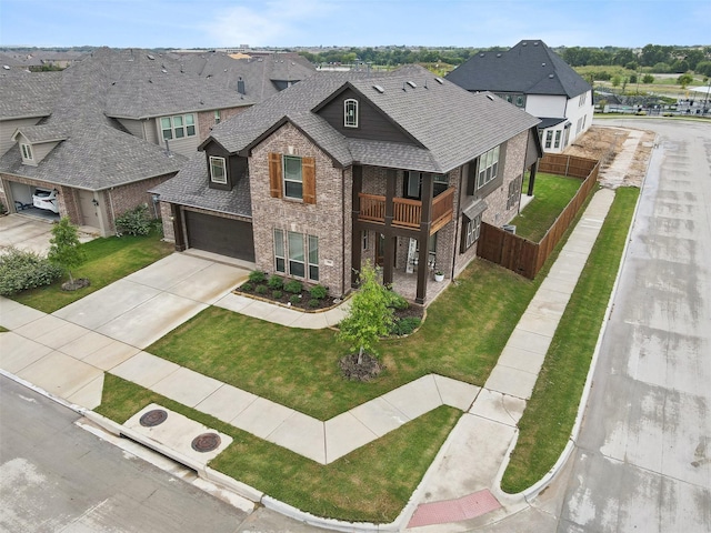 aerial view with a residential view