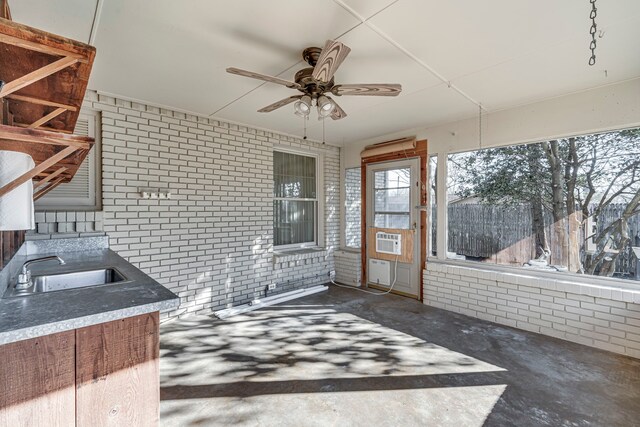 529 N Grand Ave, Waxahachie, TX 75165 - unfurnished sunroom with a sink