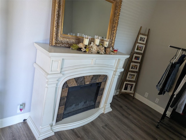 4248 Old Timber Ln, Fort Worth, TX 76036 - details with a fireplace, wood finished floors, and baseboards