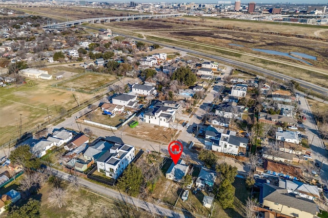 bird's eye view with a residential view