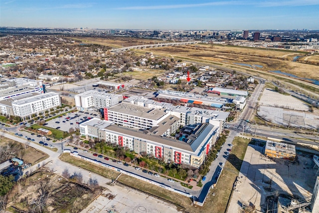 drone / aerial view with a view of city