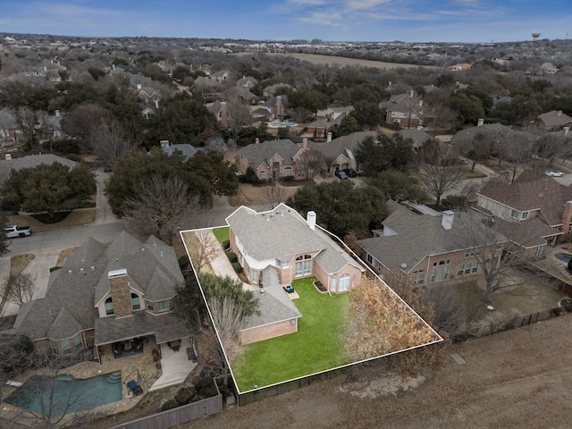 birds eye view of property featuring a residential view