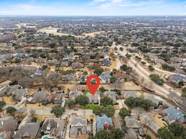 bird's eye view with a residential view