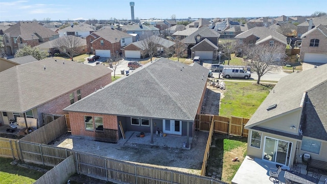 bird's eye view with a residential view