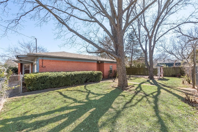 view of yard with fence