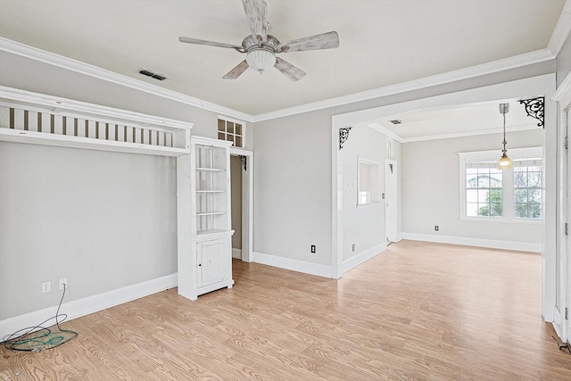 111 S Pine St, Roanoke, TX 76262 - dining room with visible vents, baseboards, ornamental molding, and wood finished floors