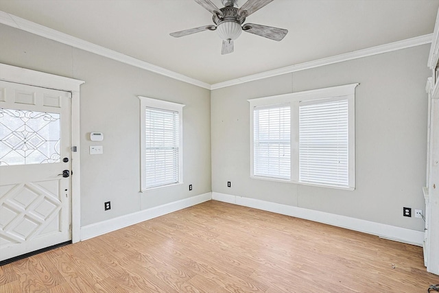 111 S Pine St, Roanoke, TX 76262 - unfurnished bedroom featuring visible vents, baseboards, ornamental molding, and light wood-style flooring