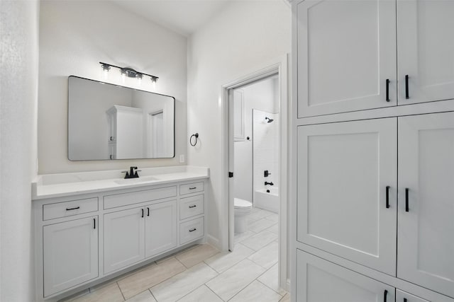 201 Rio Rancho Dr, Decatur, TX 76234 - full bathroom with vanity, toilet, and bathtub / shower combination