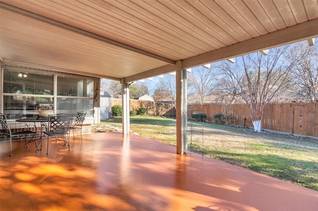 view of patio featuring a fenced backyard