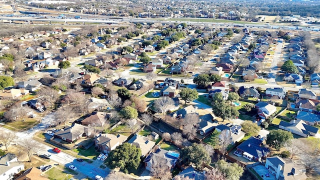 bird's eye view with a residential view