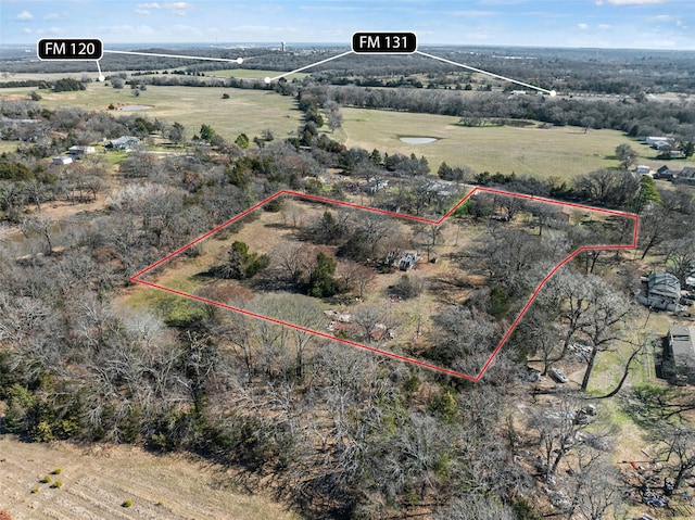 drone / aerial view featuring a rural view