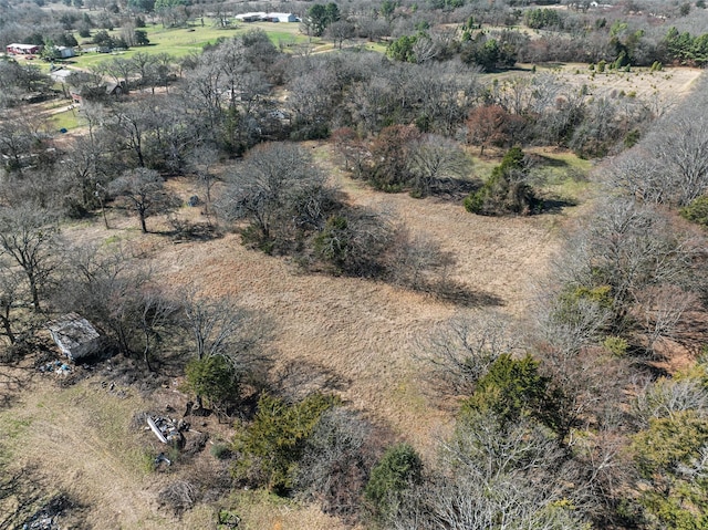 drone / aerial view with a rural view