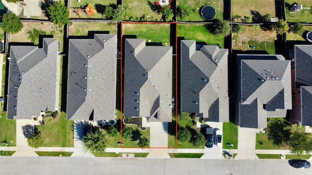 bird's eye view with a residential view