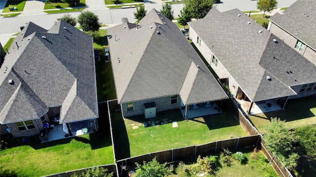 aerial view with a residential view