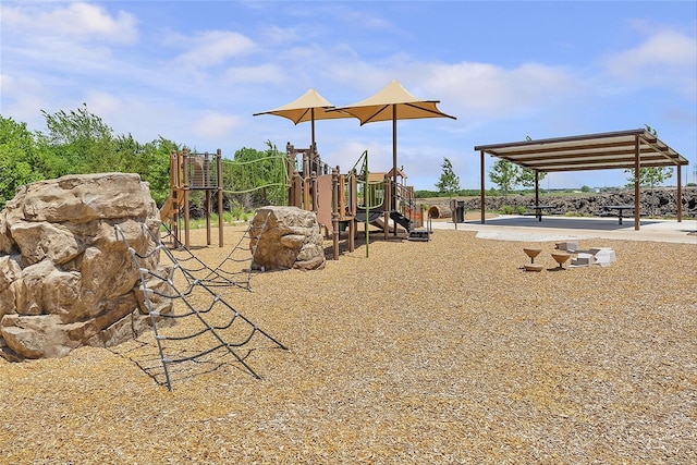 view of community jungle gym