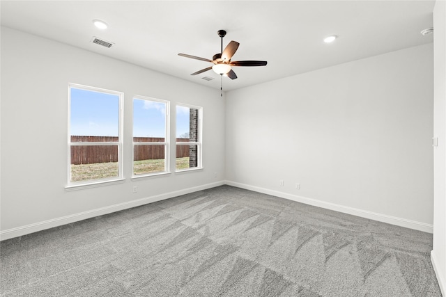 551 Baker Ct, Fate, TX 75189 - carpeted empty room featuring a ceiling fan, baseboards, and recessed lighting