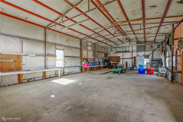 garage featuring metal wall