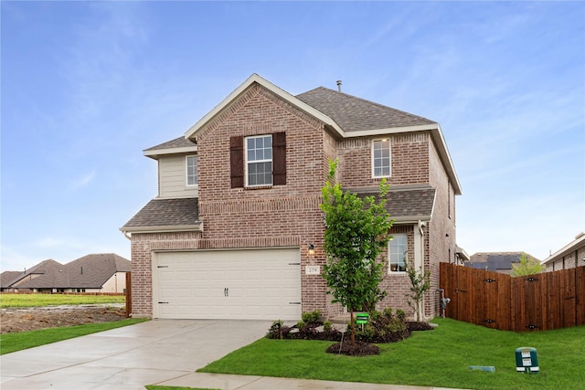 279 Bright Alcove Ct, Lavon, TX 75166 - traditional-style home with brick siding, roof with shingles, driveway, and an attached garage