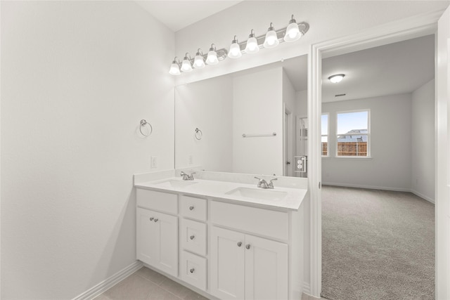279 Bright Alcove Ct, Lavon, TX 75166 - full bathroom featuring double vanity and baseboards