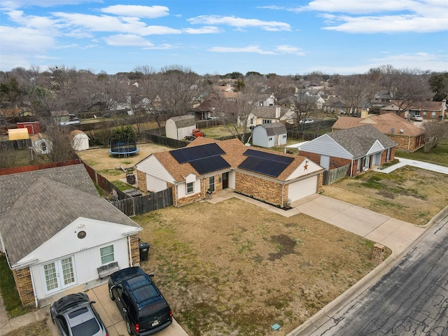 aerial view featuring a residential view