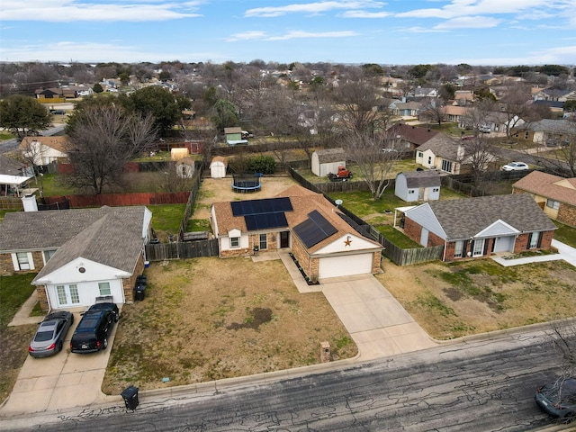 aerial view with a residential view