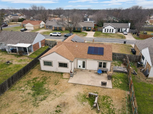 bird's eye view with a residential view