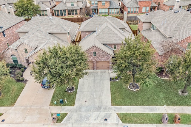 aerial view with a residential view