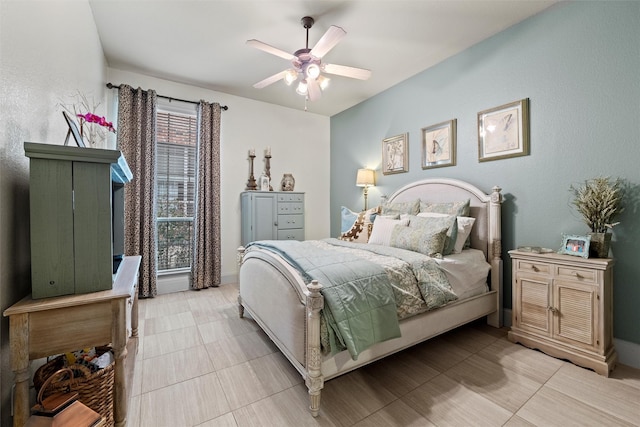 bedroom with a ceiling fan