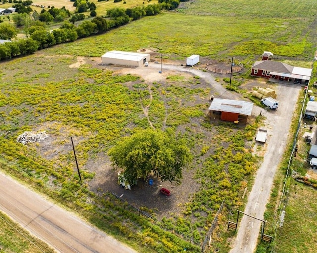 aerial view featuring a rural view