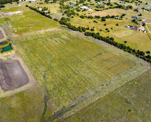 drone / aerial view with a rural view