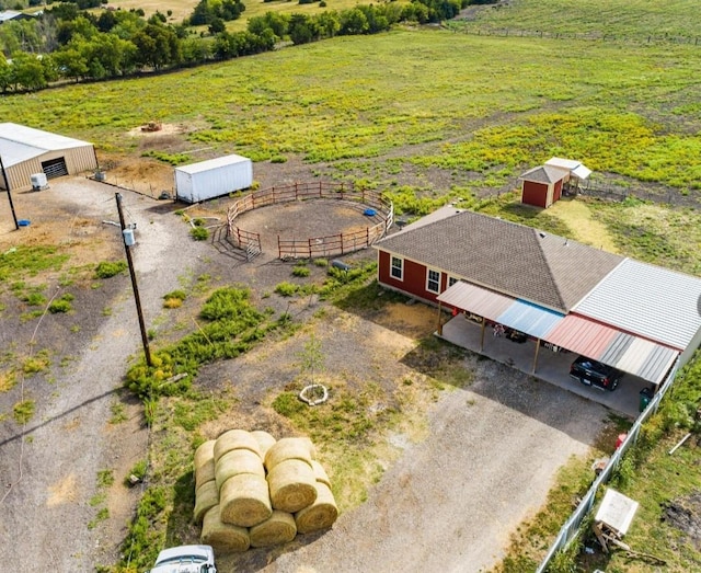 aerial view with a rural view