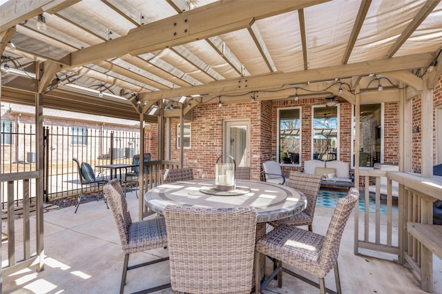 view of patio featuring outdoor dining space