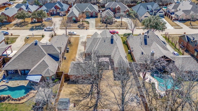 bird's eye view with a residential view