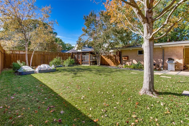 view of yard featuring fence