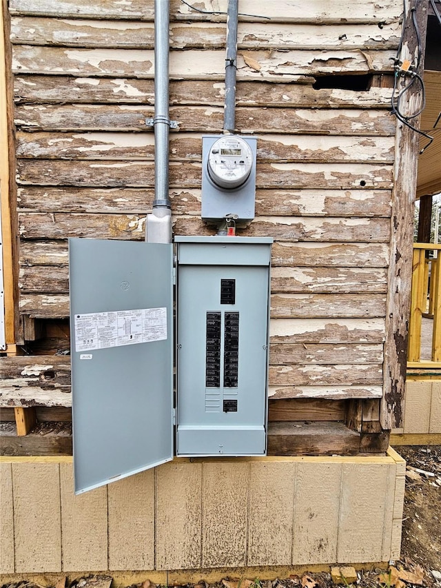 exterior details featuring electric meter