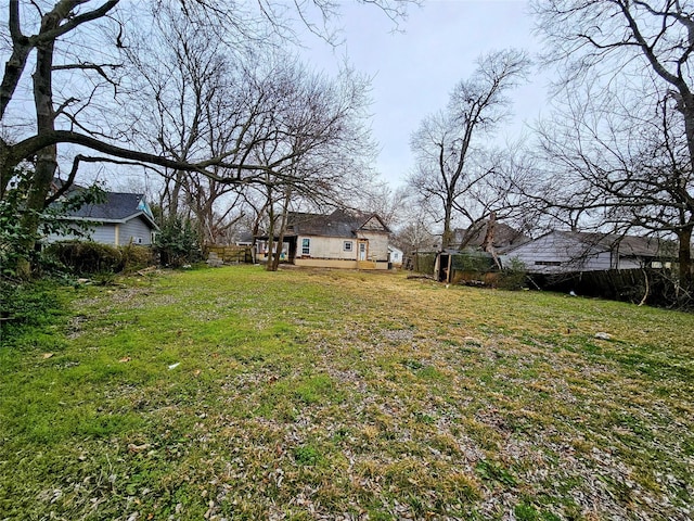 view of yard with fence