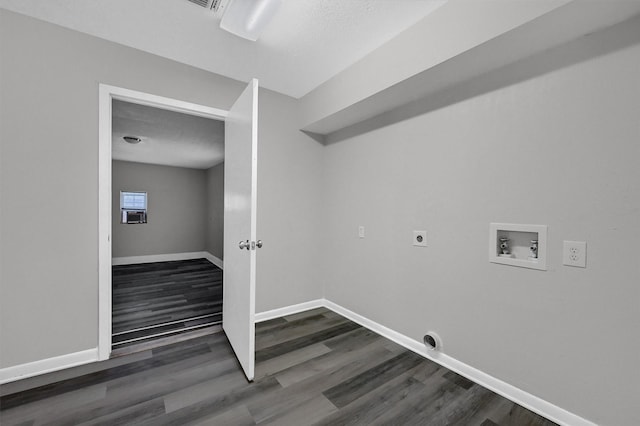 washroom with hookup for a washing machine, baseboards, laundry area, and electric dryer hookup