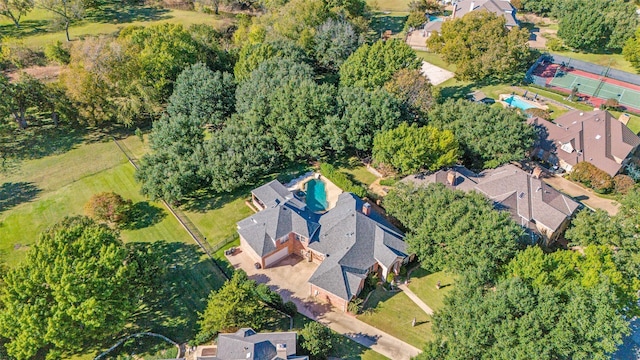 drone / aerial view with a residential view