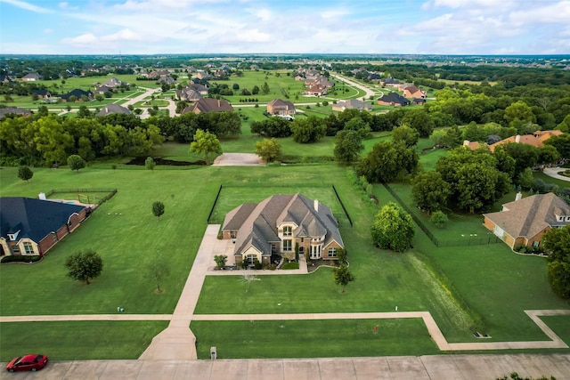 aerial view with a residential view