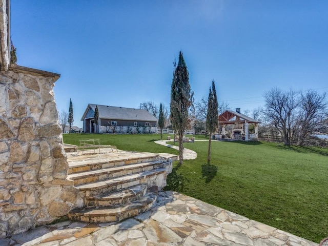 view of yard with a gazebo