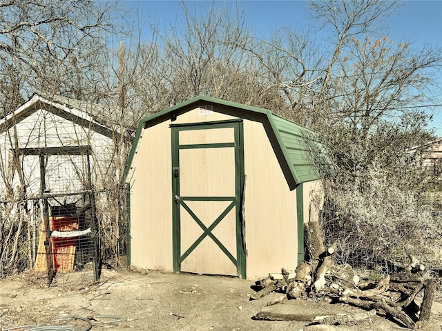 view of shed